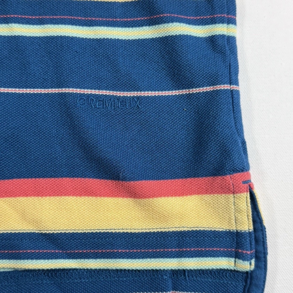 Vintage Daniel Cremieux Polo Shirt XXL Blue Multicolor Striped 100% Cotton NWT - Picture 3 of 5